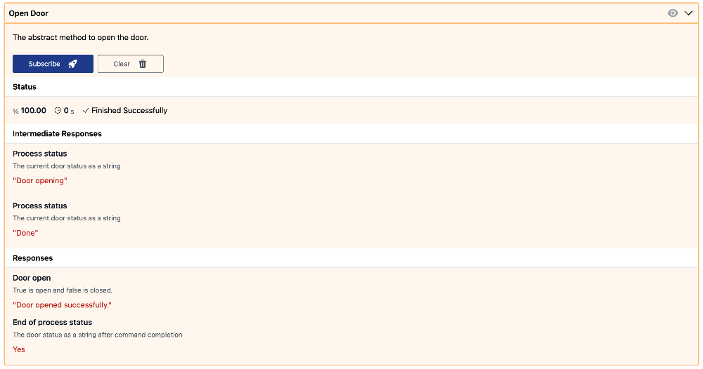 How the observable command should look like in the sila browser